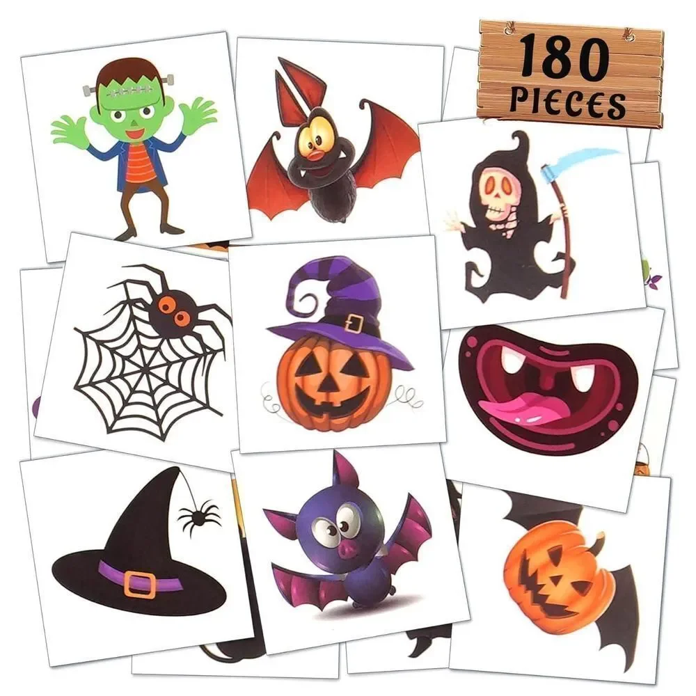 Bundle of 6 Pack Halloween Parachute Toys & 360 Halloween Temporary Tattoos